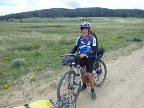 GDMBR: One of the three riders that we met near Lake of the Woods (near Union Pass).
